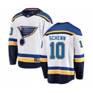 St. Louis Blues #10 Brayden Schenn Fanatics Branded White Away Breakaway NHL Jersey