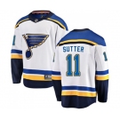 St. Louis Blues #11 Brian Sutter Fanatics Branded White Away Breakaway NHL Jersey