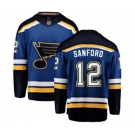 St. Louis Blues #12 Zach Sanford Fanatics Branded Royal Blue Home Breakaway NHL Jersey