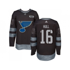 St. Louis Blues #16 Brett Hull Black 1917-2017 100th Anniversary Stitched NHL Jersey