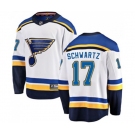 St. Louis Blues #17 Jaden Schwartz Fanatics Branded White Away Breakaway NHL Jersey