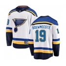 St. Louis Blues #19 Jay Bouwmeester Fanatics Branded White Away Breakaway NHL Jersey