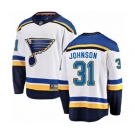 St. Louis Blues #31 Chad Johnson Fanatics Branded White Away Breakaway NHL Jersey