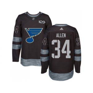 St. Louis Blues #34 Jake Allen Black 1917-2017 100th Anniversary Stitched NHL Jersey