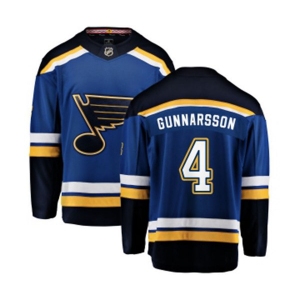 St. Louis Blues #4 Carl Gunnarsson Fanatics Branded Royal Blue Home Breakaway NHL Jersey