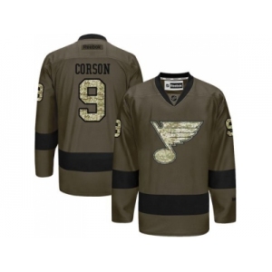 St. Louis Blues #9 Shayne Corson Green Salute to Service Stitched NHL Jersey