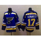 nhl jerseys st. louis blues #17 schwartz blue