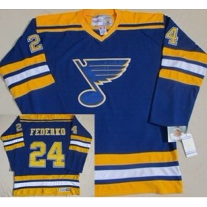 nhl jerseys st. louis blues #24 federko blue(ccm throwback)