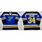 nhl jerseys st. louis blues #34 jake allen blue