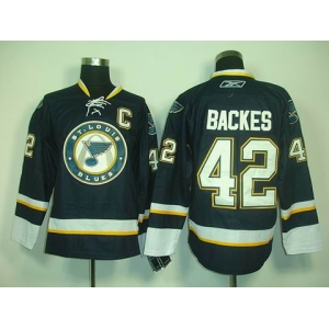 nhl jerseys st. louis blues #42 backes dk.blue(C)