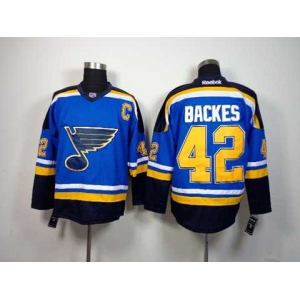 nhl jerseys st. louis blues #42 backes lt.blue[patch C]