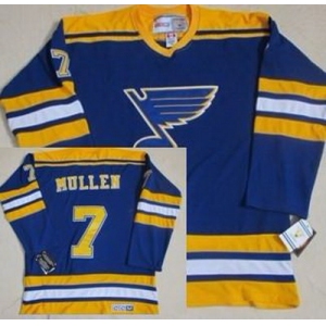 nhl jerseys st. louis blues #7 mullen blue(ccm throwback)