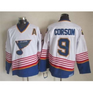 nhl jerseys st. louis blues #9 corson white[patch A][2015 new][corson]