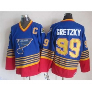 nhl jerseys st. louis blues #99 gretzky blue[patch C][2015 new]