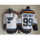 nhl jerseys st. louis blues #99 gretzky white[C patch]