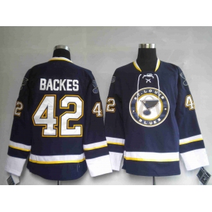 nhl st. louis blues 42#backes dark blue  third jersey