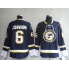 nhl st. louis blues 6# johnson dark blue  third jersey