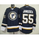 nhl st.louis blues #55 janssen blue third jersey