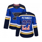 Women Adidas St. Louis Blues #27 Alex Pietrangelo Authentic Blue USA Flag Fashion NHL Jersey