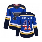 Women Adidas St. Louis Blues #41 Robert Bortuzzo Authentic Blue USA Flag Fashion NHL Jersey