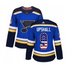 Women Adidas St. Louis Blues #9 Scottie Upshall Authentic Blue USA Flag Fashion NHL Jersey