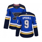 Women Adidas St. Louis Blues #9 Scottie Upshall Authentic Royal Blue Home NHL Jersey