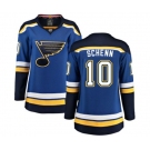 Women St. Louis Blues #10 Brayden Schenn Fanatics Branded Royal Blue Home Breakaway NHL Jersey