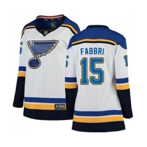 Women St. Louis Blues #15 Robby Fabbri Fanatics Branded White Away Breakaway NHL Jersey