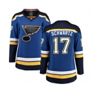 Women St. Louis Blues #17 Jaden Schwartz Fanatics Branded Royal Blue Home Breakaway NHL Jersey