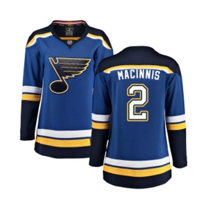 Women St. Louis Blues #2 Al Macinnis Fanatics Branded Royal Blue Home Breakaway NHL Jersey