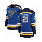 Women St. Louis Blues #21 Tyler Bozak Fanatics Branded Royal Blue Home Breakaway NHL Jersey