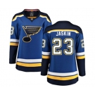 Women St. Louis Blues #23 Dmitrij Jaskin Fanatics Branded Royal Blue Home Breakaway NHL Jersey