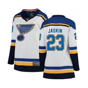 Women St. Louis Blues #23 Dmitrij Jaskin Fanatics Branded White Away Breakaway NHL Jersey