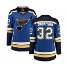 Women St. Louis Blues #32 Tage Thompson Fanatics Branded Royal Blue Home Breakaway NHL Jersey