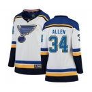 Women St. Louis Blues #34 Jake Allen Fanatics Branded White Away Breakaway NHL Jersey