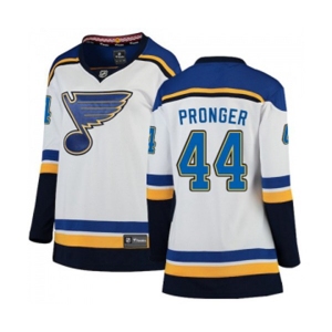 Women St. Louis Blues #44 Chris Pronger Fanatics Branded White Away Breakaway NHL Jersey