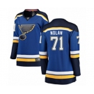 Women St. Louis Blues #71 Jordan Nolan Fanatics Branded Royal Blue Home Breakaway NHL Jersey