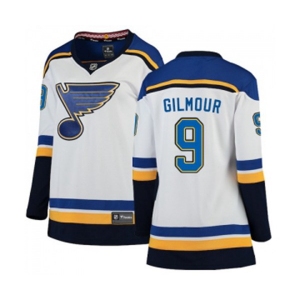 Women St. Louis Blues #9 Doug Gilmour Fanatics Branded White Away Breakaway NHL Jersey