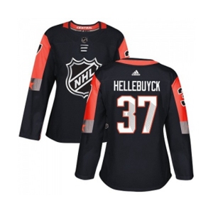 Women's Adidas Winnipeg Jets #37 Connor Hellebuyck Authentic Black 2018 All-Star Central Division NHL Jersey