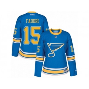 Women's Reebok St. Louis Blues #15 Robby Fabbri Authentic Blue 2017 Winter Classic NHL Jersey