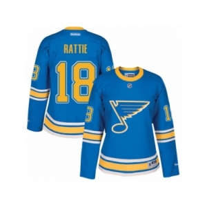 Women's Reebok St. Louis Blues #18 Ty Rattie Authentic Blue 2017 Winter Classic NHL Jersey