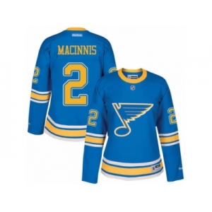 Women's Reebok St. Louis Blues #2 Al Macinnis Authentic Blue 2017 Winter Classic NHL Jersey