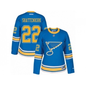 Women's Reebok St. Louis Blues #22 Kevin Shattenkirk Authentic Blue 2017 Winter Classic NHL Jersey