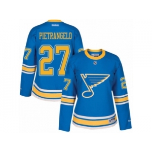 Women's Reebok St. Louis Blues #27 Alex Pietrangelo Authentic Blue 2017 Winter Classic NHL Jersey