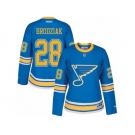 Women's Reebok St. Louis Blues #28 Kyle Brodziak Authentic Blue 2017 Winter Classic NHL Jersey