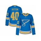 Women's Reebok St. Louis Blues #40 Carter Hutton Authentic Blue 2017 Winter Classic NHL Jersey