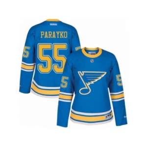 Women's Reebok St. Louis Blues #55 Colton Parayko Authentic Blue 2017 Winter Classic NHL Jersey