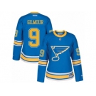 Women's Reebok St. Louis Blues #9 Doug Gilmour Authentic Blue 2017 Winter Classic NHL Jersey