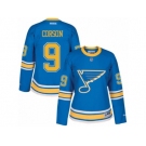 Women's Reebok St. Louis Blues #9 Shayne Corson Authentic Blue 2017 Winter Classic NHL Jersey