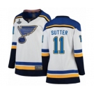 Women's St. Louis Blues #11 Brian Sutter Fanatics Branded White Away Breakaway 2019 Stanley Cup Champions Hockey Jersey